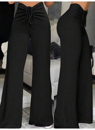 Kadın Yüksek Bel önden Büzgülü Ispanyol Ithal Krep Pantolon