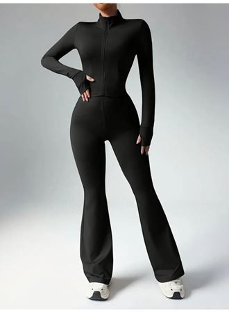 Kadın Uzun Kollu önden Fermuarlı Kısa Dalgıç Bluz Ve Pantolon Ikili Takım