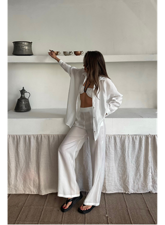 GÖMLEK - PANTOLON TAKIM - Beyaz