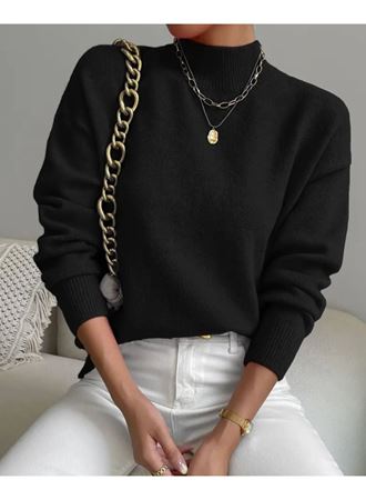 Kadın Uzun Kollu Balıkçı Yaka Triko Bluz