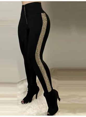 Kadın Yüksek Bel Yan şerit Detaylı Dalgıç Tayt