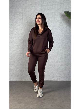 Kadın Uzun Kollu Kapüşonlu Ikili Takım