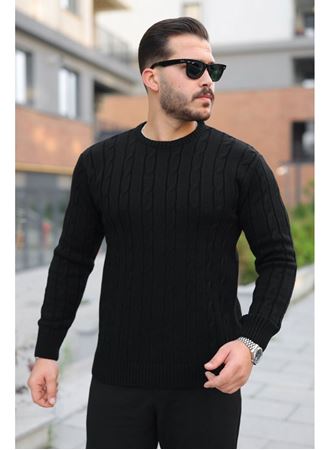 Erkek örgü Desen Bisiklet Yaka Kazak