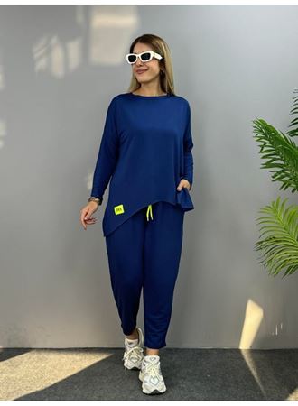 Kadın Iki Iplik Viskon Pamuk Kumaş Arma Detaylı Ikili Takım