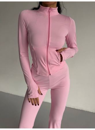 Kadın Balıkçı Yaka Cep Detaylı Ceket Ve Ispanyol Paça Spor Ikili Takım