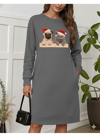 Kadın Uzun Kollu Bisiklet Yaka Desenli Viskon Iki Iplik Bluz