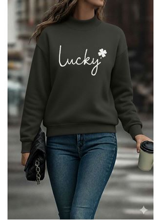 Kadın Uzun Kollu Bisiklet Yaka Viskon Iki Iplik Bluz