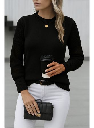 Kadın Uzun Kollu Bisiklet Yaka Triko Bluz