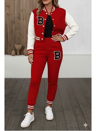 Kadın Uzun Kollu Hakim Yaka önden Düğmeli Ceket Pantolon şardonlu Iki Iplik Ikili Takım