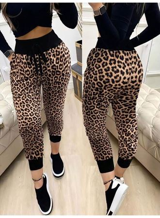 Kadın Yüksek Bel Bağcıklı Desenli Iki Iplik Pantolon