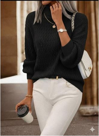 Kadın Uzun Kollu Balıkçı Yaka Triko Bluz