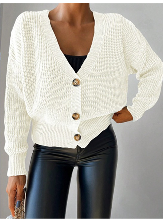 Düğme Detay Triko Bluz