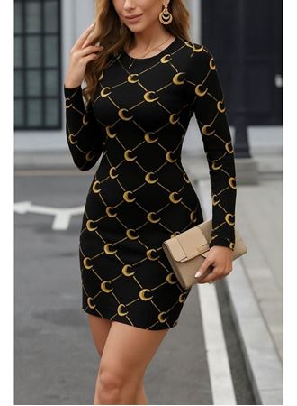 Kadın Bisiklet Yaka Uzun Kol Triko Mini Boy Elbise