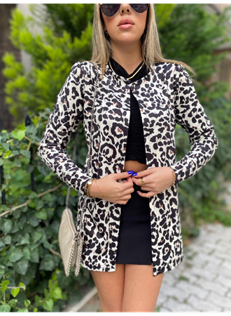 Kadın Uzun Kollu Alın Omuz önü Açık şardonlu Dalgıç Ceket