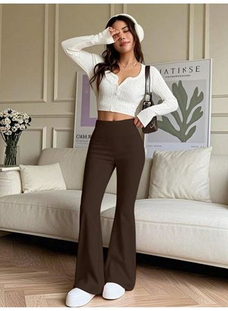 Kadın Yüksek Bel Ispanyol Paçalı Pantolon Tayt