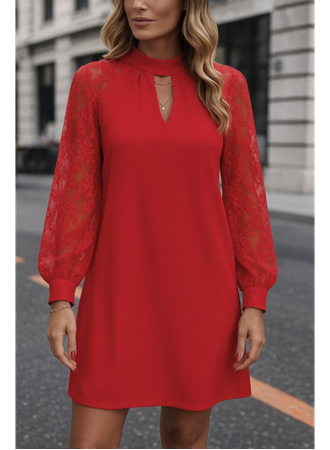 Kadın Uzun Kollu Damla Detaylı Sandy Mini Elbise