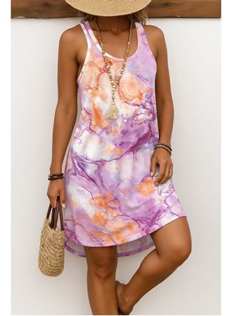 Kadın Askılı Sporcu Yaka Baskılı Süprem Elbise