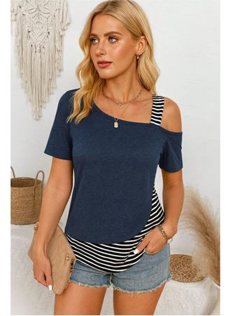 Kadın Kısa Kollu Omuzdan Askılı Viskon Bluz