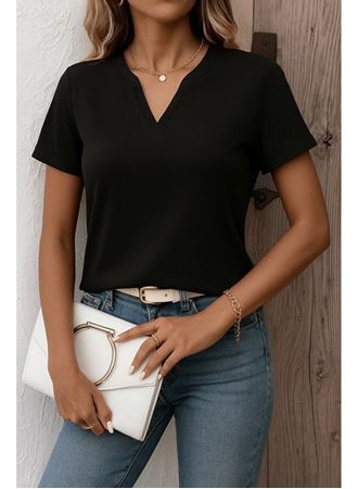 Kadın Kısa Kollu V Yakalı Ithal Krep Elbise