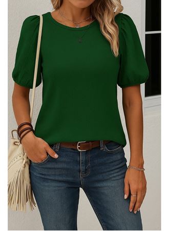 Kadın Kısa Kollu Pileli Balın Kol Bürümcük Bluz