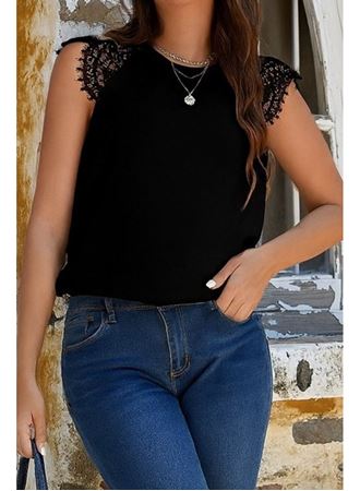 Kadın Kısa Kollu Bisiklet Yaka Ithal Krep Bluz