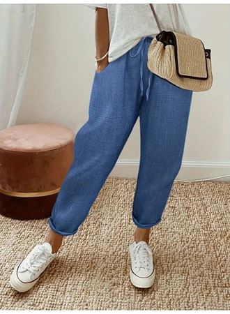 Kadın Yüksek Bel Lastikli Belde Bağcık Detaylı Aerobin Pantolon