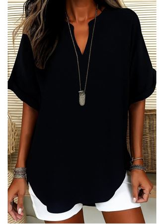 Kadın Kısa Kollu V Yakalı Aerobin Bluz