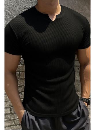 Erkek Kısa Kollu Bisiklet Yaka Burgu Tişört