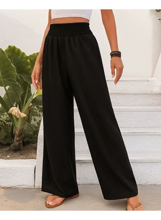 Kadın Yüksek Bel Lastikli Ithal Krep Pantolon