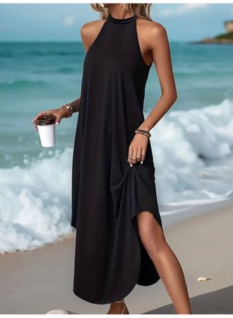 Kadın Daire Yakalı Reglan Kol Viskon Elbise