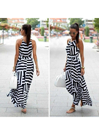 Kadın Ayarlanabilir Askılı Geometrik Desen Kuşaklı Gipeli Süprem Elbise