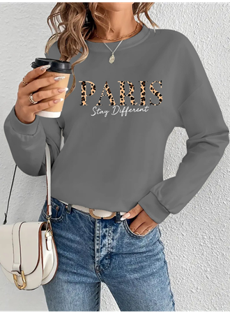 Kadın Uzun Kollu Bisiklet Yaka Desenli Viskon Iki Iplik Bluz