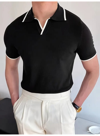 Erkek Uzun Kollu Yakalı Triko Tişört