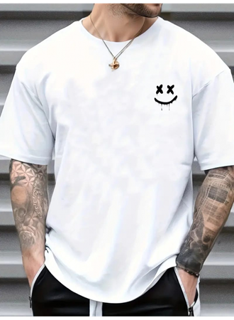 Erkek Kısa Kollu Bisiklet Yaka Baskılı Süprem Tişört