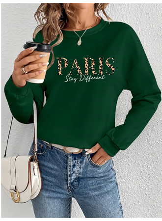 Kadın Uzun Kollu Bisiklet Yaka Desenli Viskon Iki Iplik Bluz