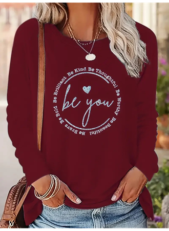 Kadın Uzun Kollu Bisiklet Yakabe Youdesenli Viskon Bluz