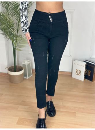 Yüksek Bel Likralı Jean Pantolon 90 Cm