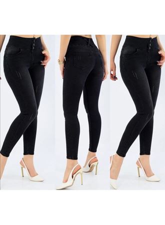 Yüksek Bel Likralı Jean Pantolon 90 Cm