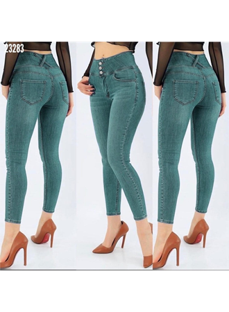 Yüksek Bel Likralı Jean Pantolon 90 Cm