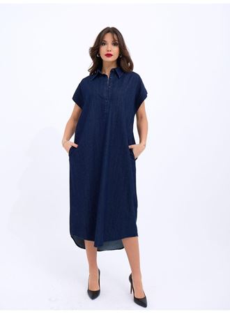 7348 KOT ELBİSE-MAVİ