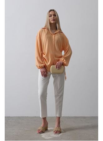 Biye Detaylı Ayrobin Gömlek - Somon