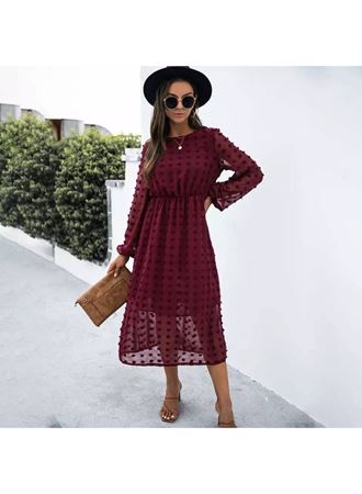 Kadın Uzun Kollu Astar Detay Fırsat ürün Ponpon şifon Elbise