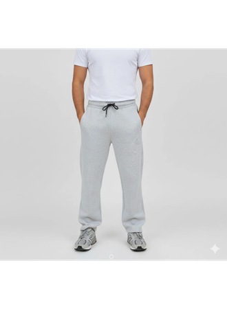 Erkek Üç Iplik Kışlık Pamuklu Ovarsize Bağcıklı Düz Paça Cepli Eşofman Altı Spor Rahat Model - Gri