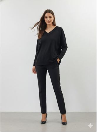 Kadın Uzun Kollu V Yaka Bluz