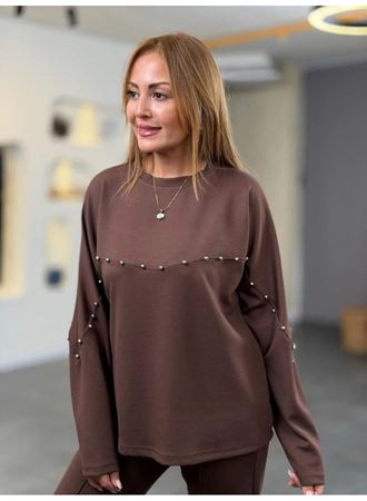 Kadın Inci Detay Modal Kumaş Ikili Takım