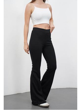 Kadın Yüksek Bel Krep Kumaş Bol Paça Pantolon