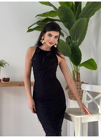 Lers Çiçek Detaylı Elbise