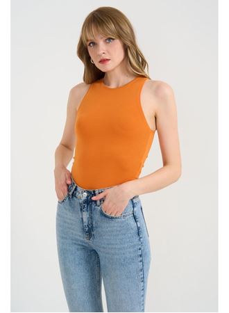 Örme Bisiklet Yaka Atlet - Oranj