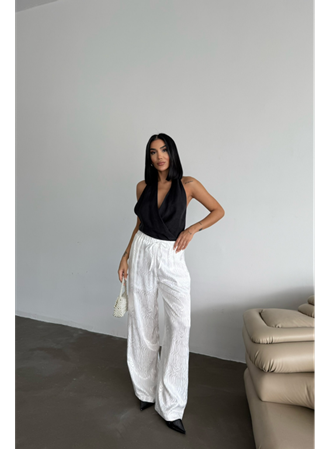 JAKAR SATEN PANTOLON - Beyaz