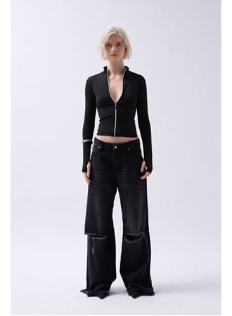 Fermuar Detaylı Bluz